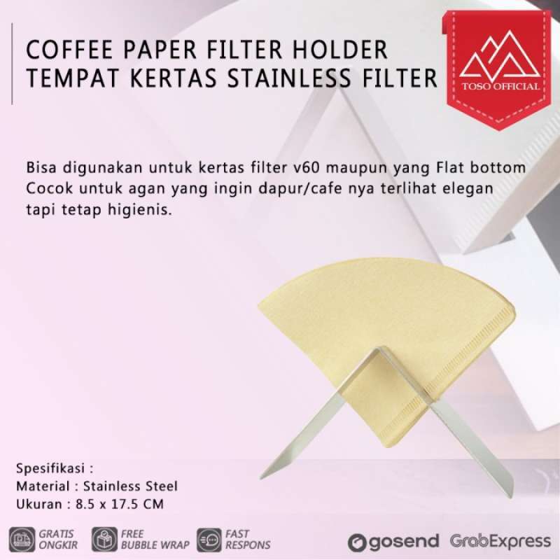Promo V60 Coffee Paper Filter Holder Tempat Kertas Kopi Stainless