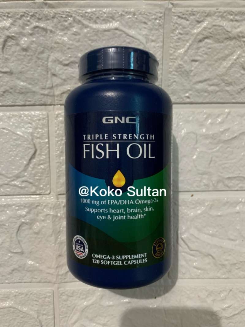 Promo Gnc Triple Strength Fish Oil 1000 Mg 120 Softgels Original
