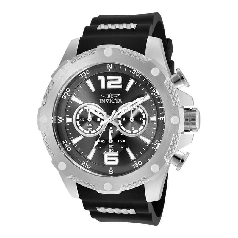 Promo INVICTA IForce 19656 Chronograph Black Sunray Dial Black Silicone Strap [Machtwatch