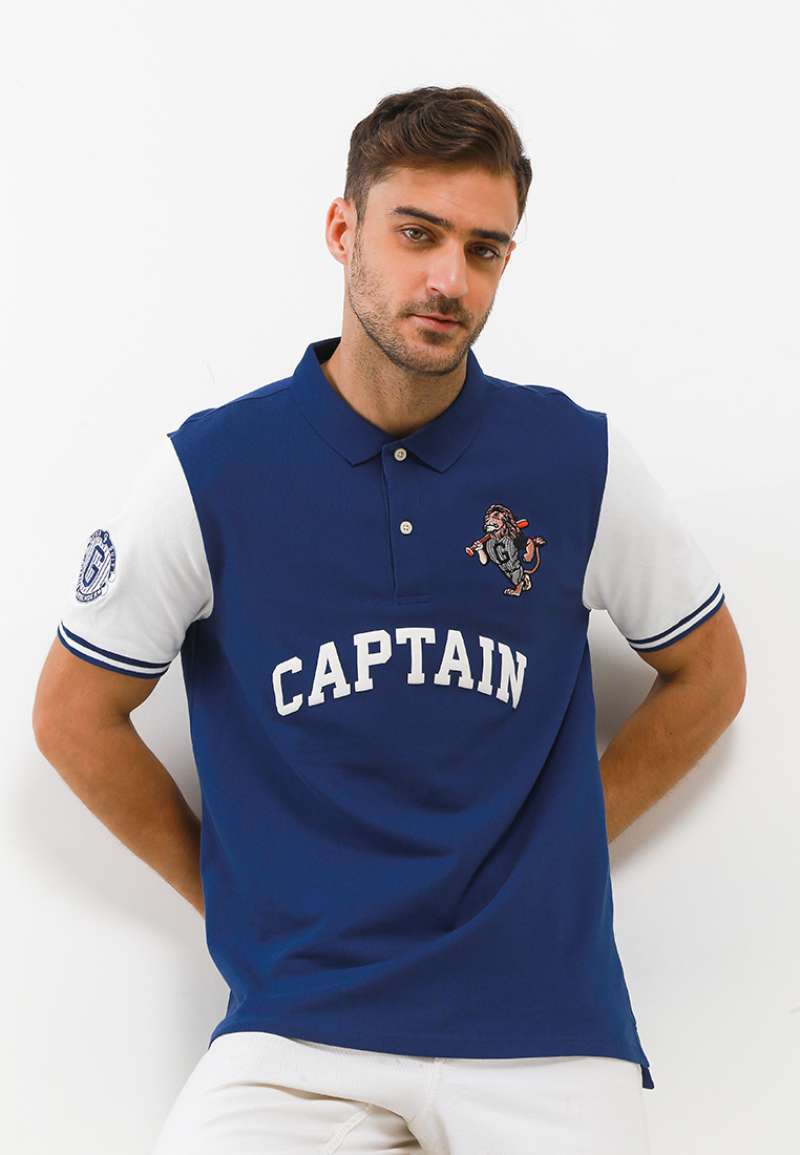 Promo Giordano Men's Retro Polo Midnight Haze x Snow White