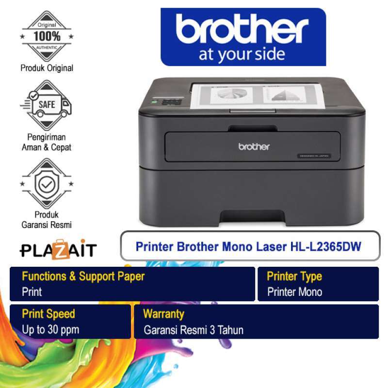 Jual Printer Brother Mono Laser HLL2365DW 100 ORIGINAL di Seller PT