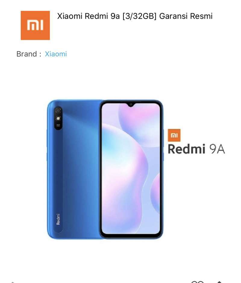 Jual XIAOMI REDMI 9A 3/32GB GRANSI RESMI di Seller CW Gadget ...