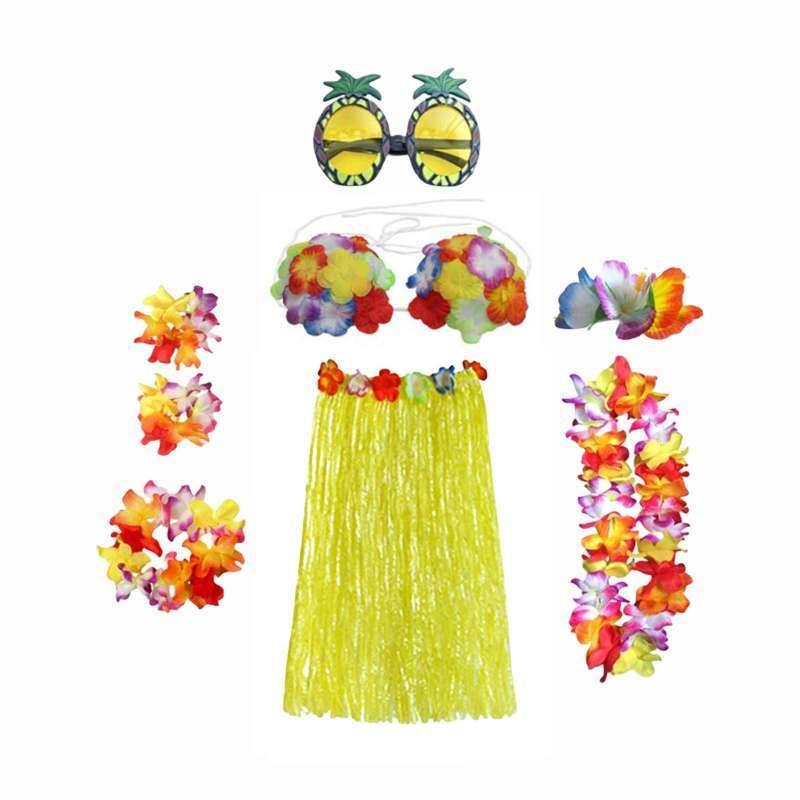 Promo hawaiian Skirt Costume Set Fancy Dress Luau National Dress