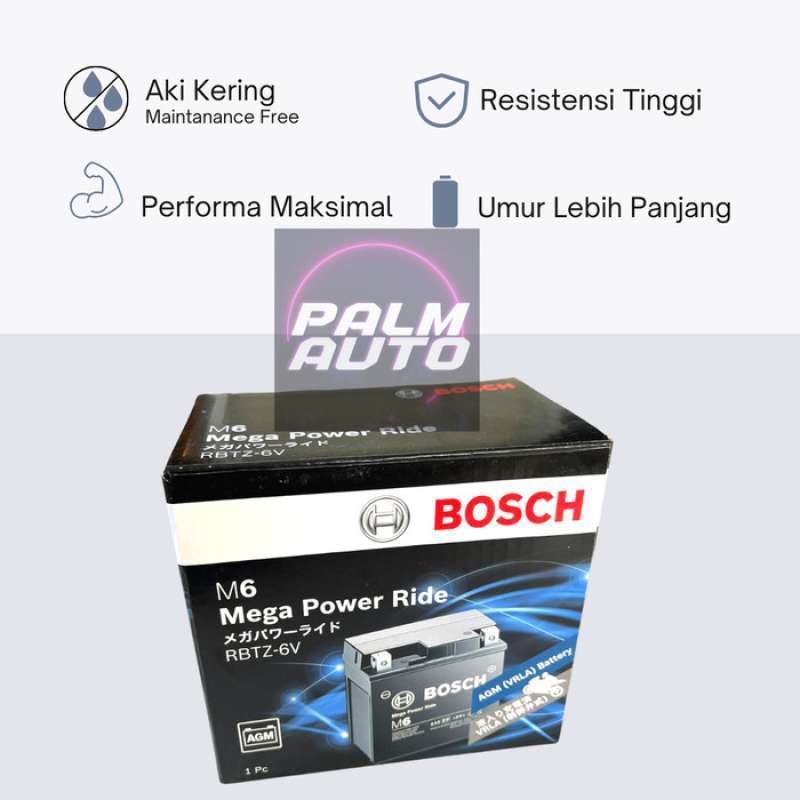 Promo Aki Motor Honda Beat Iss (Idling Stop System) Bosch Rbtz-6V