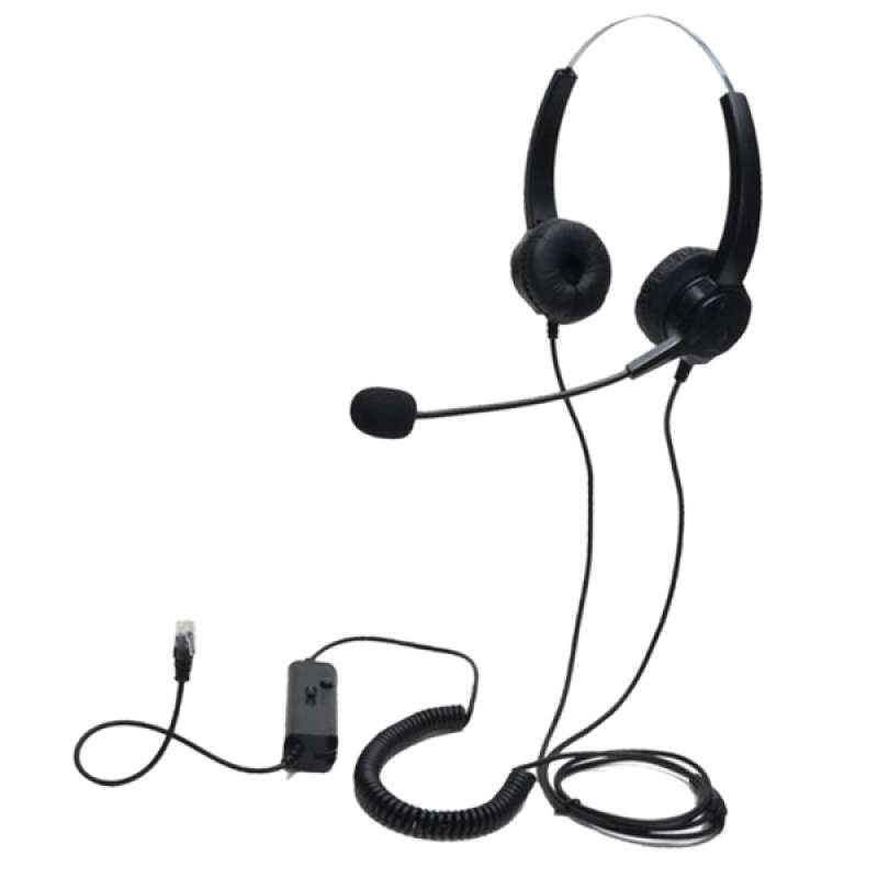 Promo HandsFree Call Center Headset Telephone Corded Wired Mic Office