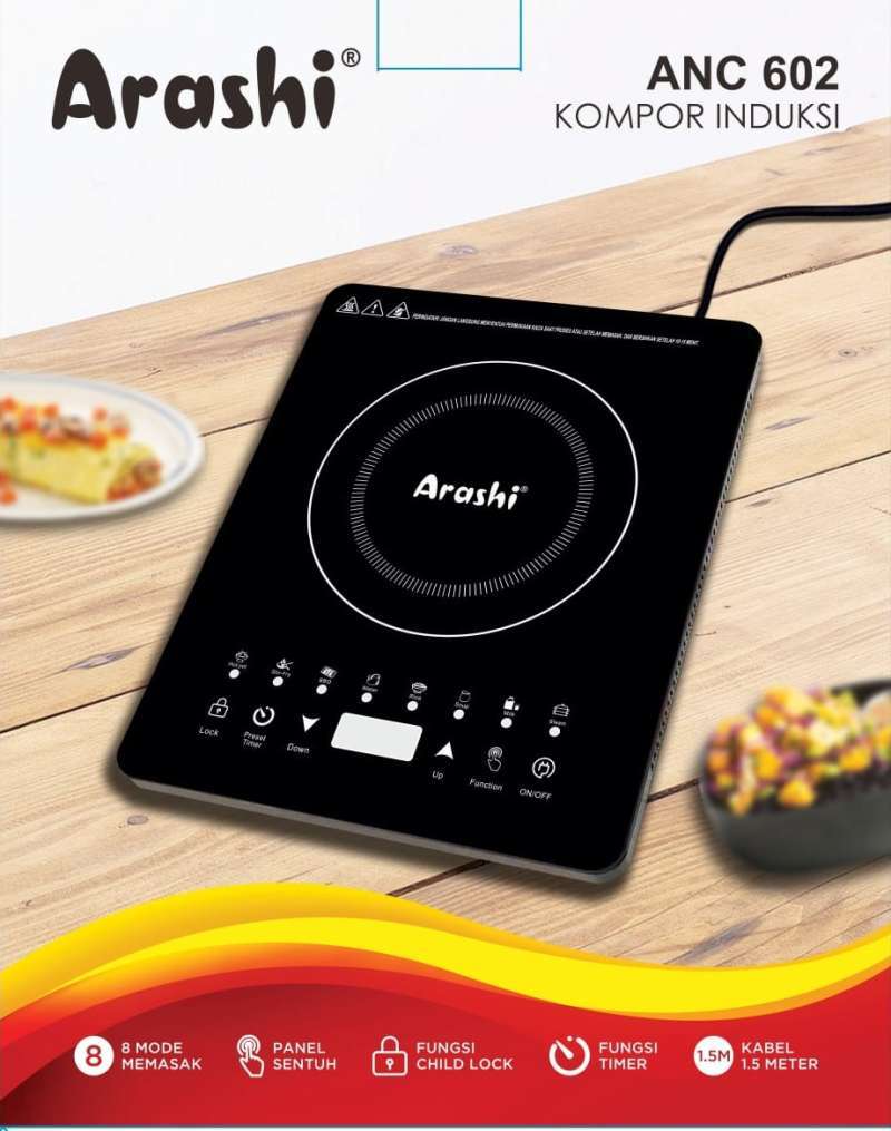 Jual Arashi Kompor Listrik Induksi Hemat Listrik Low Watt Anc 602 Induction Cooker 600 Watt
