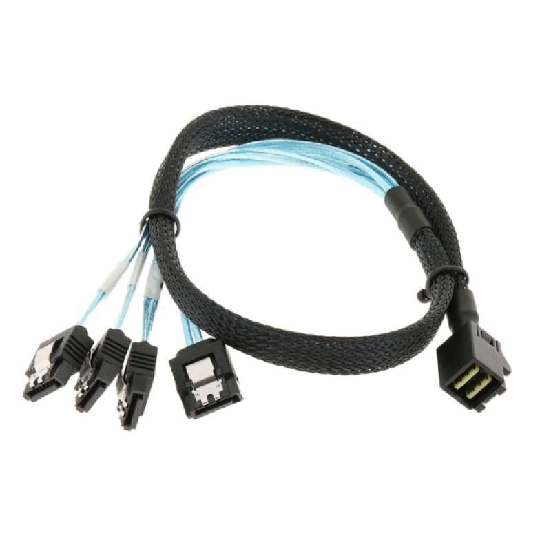 Cablu Mini SAS SFF-8087 la 4 x SATA unghi 0.5m, Delock 85686 Cablu Mini SAS SFF-8087 la 4 x SATA unghi 0.5m, Delock 85686