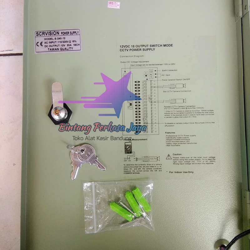 Jual POWER SUPPLY CCTV BO X ADAPTOR 12V 20A 18Ch / PSU box