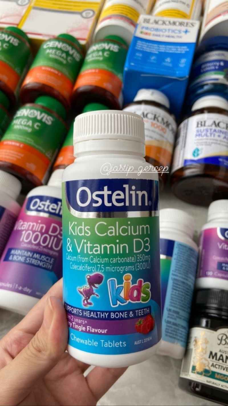 Jual OSTELIN KIDS CALCIUM & VITAMIN D3 CHEWABLE 100 ORI AUSSIE di