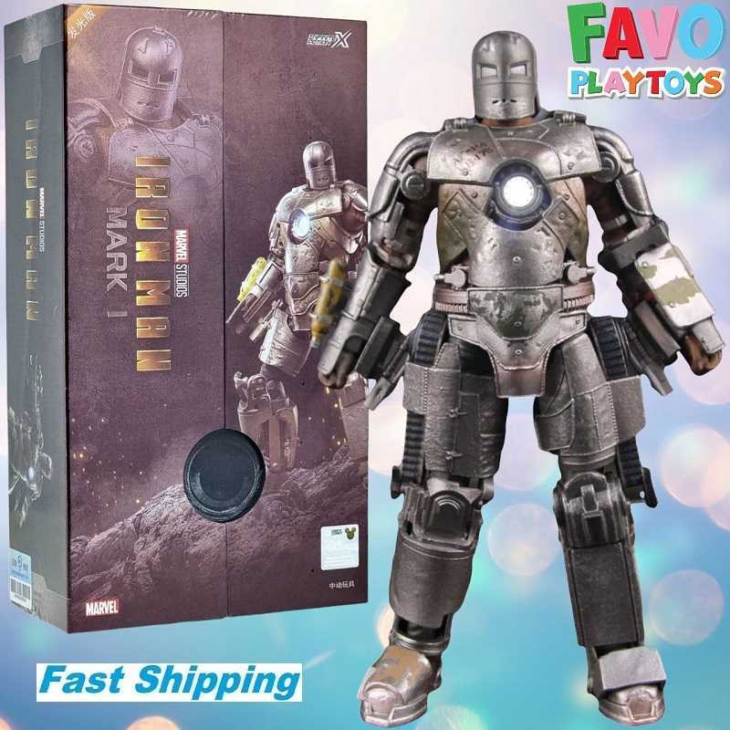 Figurine Iron Man Mark I 1:6 Par Hot Toys - Armure Argentée Moulée Sous Pression, éclairage LED, 30 Cm - Collection Marvel - 4