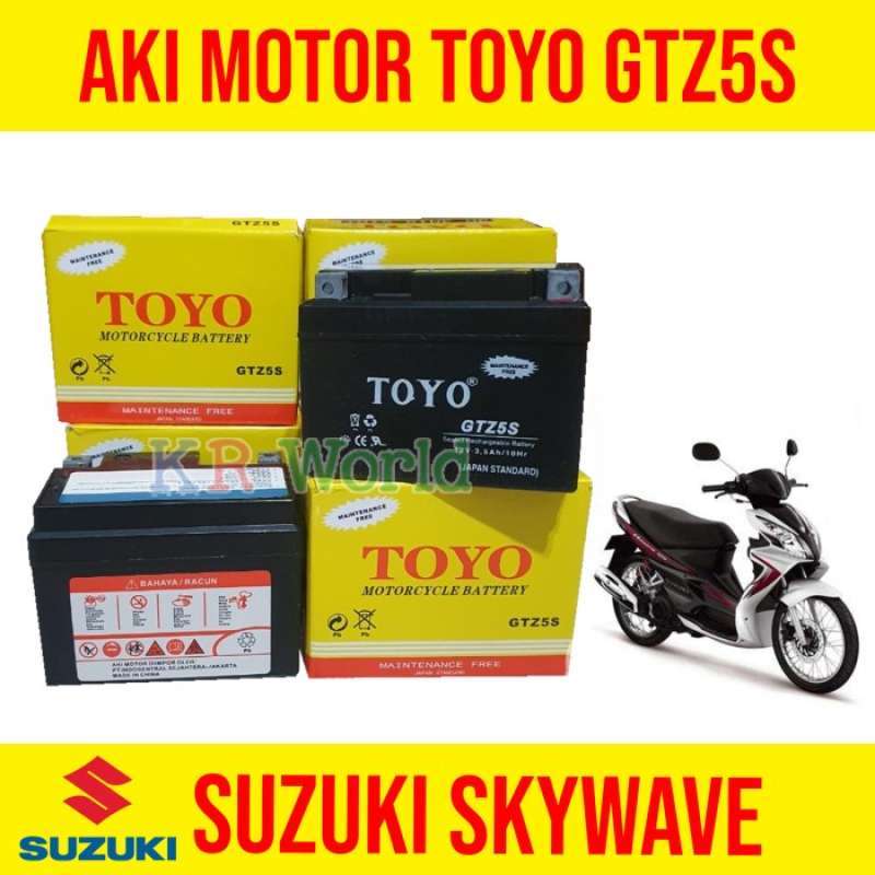 Promo AKI MOTOR SUZUKI SKYWAVE MEREK TOYO GTZ5S 100% ORIGINAL Diskon 23