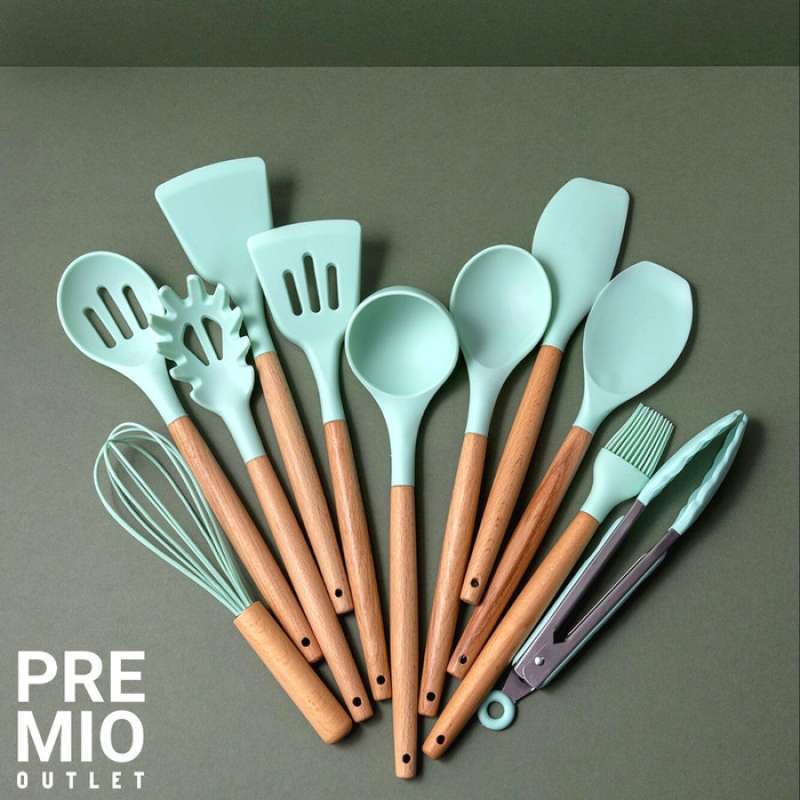 Jual SUTIL SILIKON / SPATULA SILIKON TAHAN PANAS DENGAN GAGANG KAYU PER