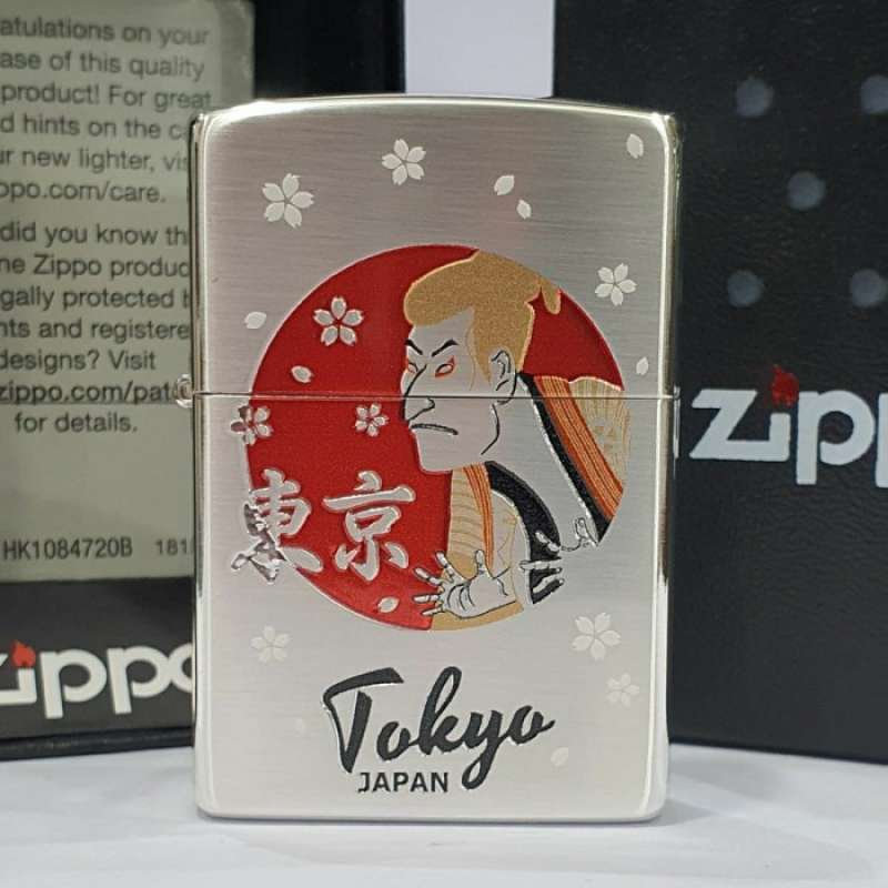 Promo Original Zippo ZA2171 Kabuki Tokyo Silver Japan Diskon 23 di