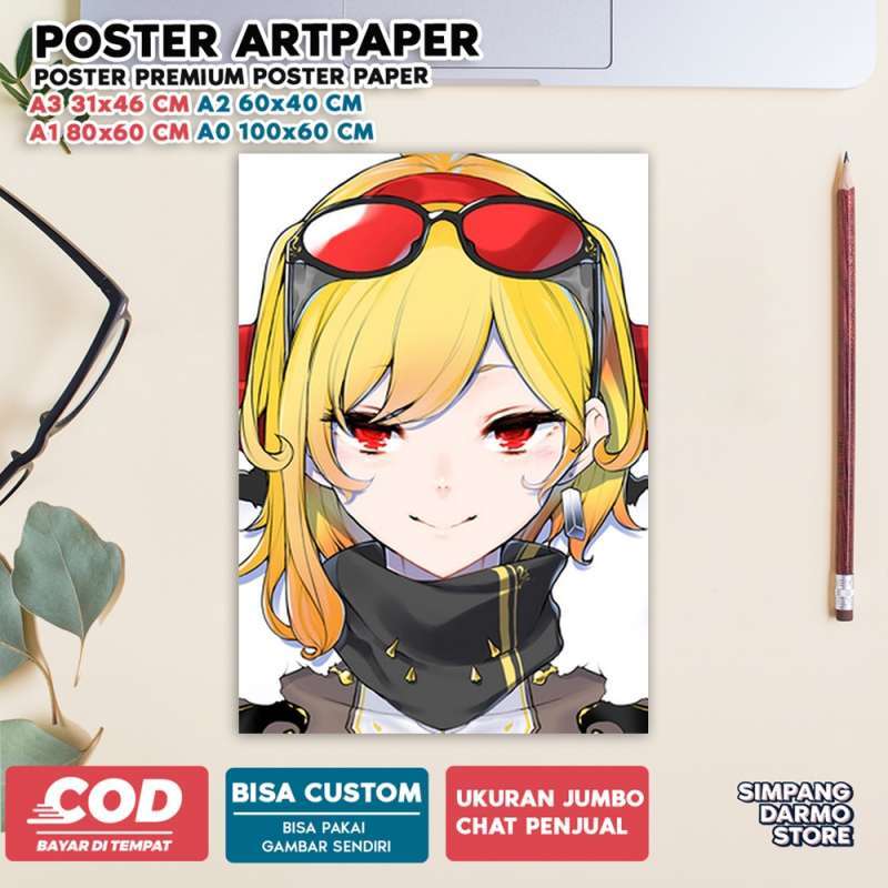Jual Poster Kaela Kovalskia Hiasan Dinding Tema Anime Vtuber Virtual ...
