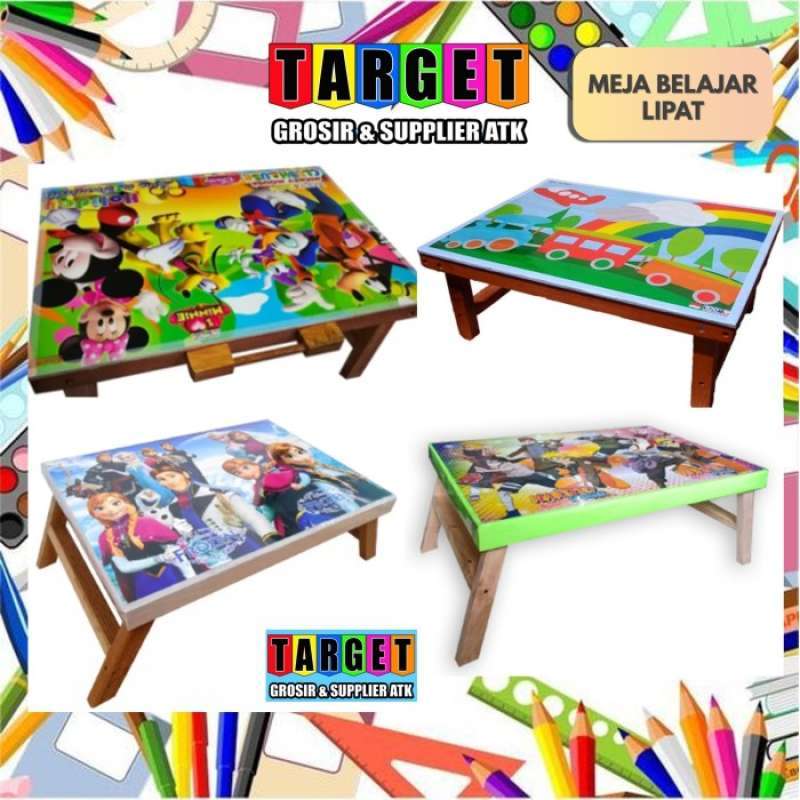 meja belajar lipat karakter paking fee buble warp