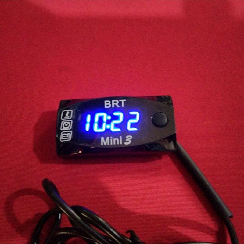 Promo VOLTMETER 3in1 BRT LED RACING VOLT METER DIGITAL SUHU JAM MOTOR