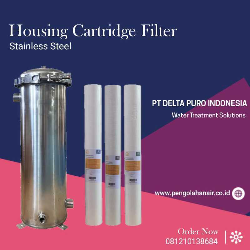 Jual Housing Cartridge Filter Housing Stainless Steel 40 inch isi 7 di