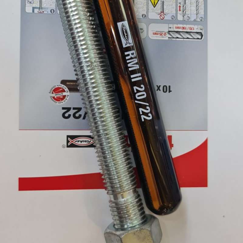 Promo FISCHER CHEMICAL ANCHOR SET (ANCHOR M20 X 260 GRADE 5.8 + RM II M20) Diskon 23 di Seller
