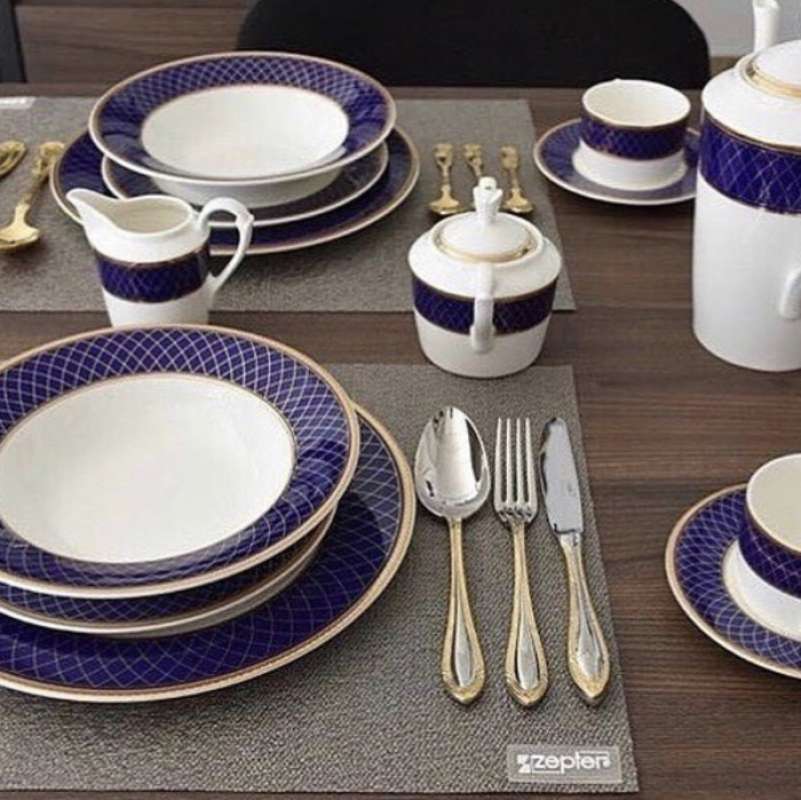 Promo Zepter Cobalt Royal Blue Plate Porcelain Piring Wadah Saji Diskon ...