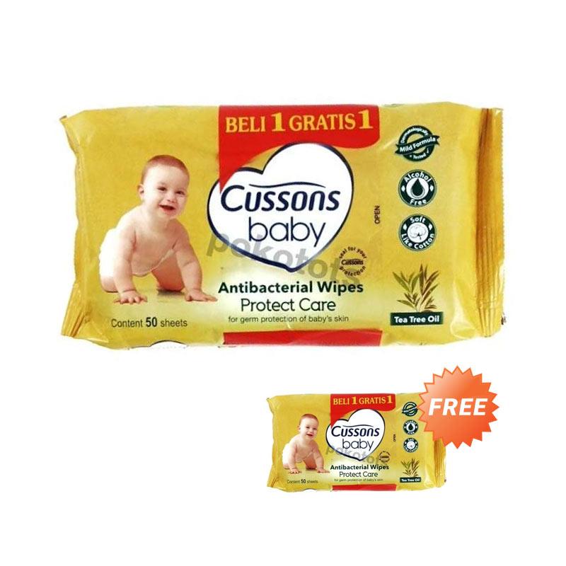 Promo Cussons Baby Antibacterial Wipes Protect Care Tisu Basah - K   uning