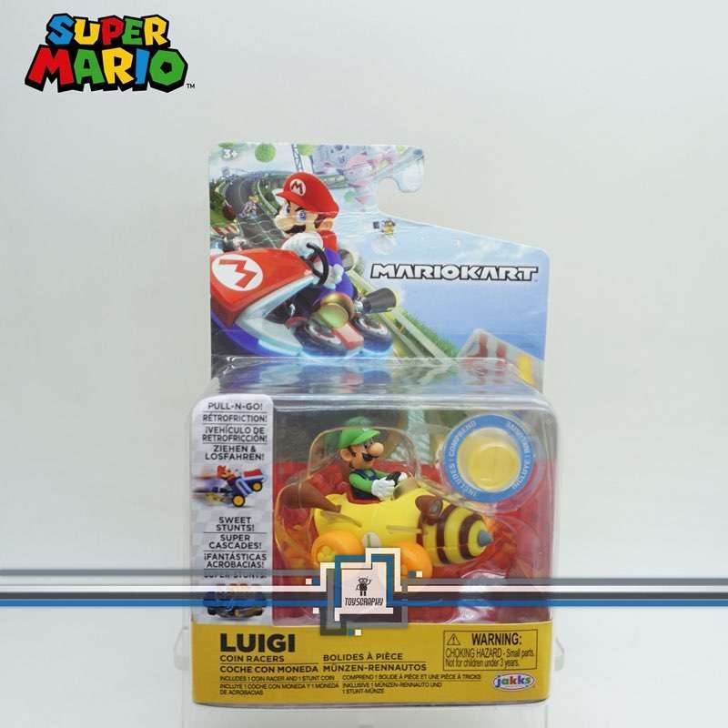 Jual Super Mario Coin Racer Luigi Bee Kart Pullback and Spin Jakks ...