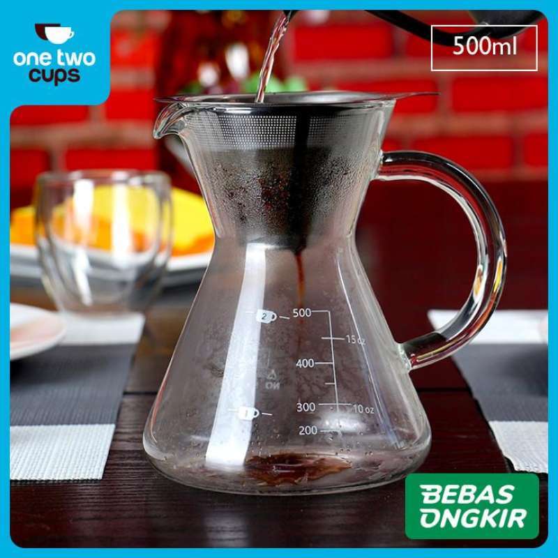 Promo One Two Cups Coffee Maker Pot V60 Teko Kopi Barista 500ml With ...