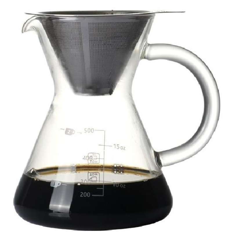 Promo One Two Cups Coffee Maker Pot V60 Teko Kopi Barista 500ml With ...