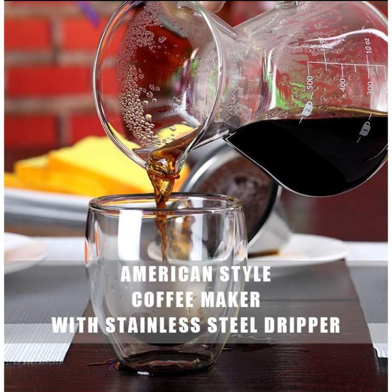 Promo One Two Cups Coffee Maker Pot V60 Teko Kopi Barista 500ml With ...