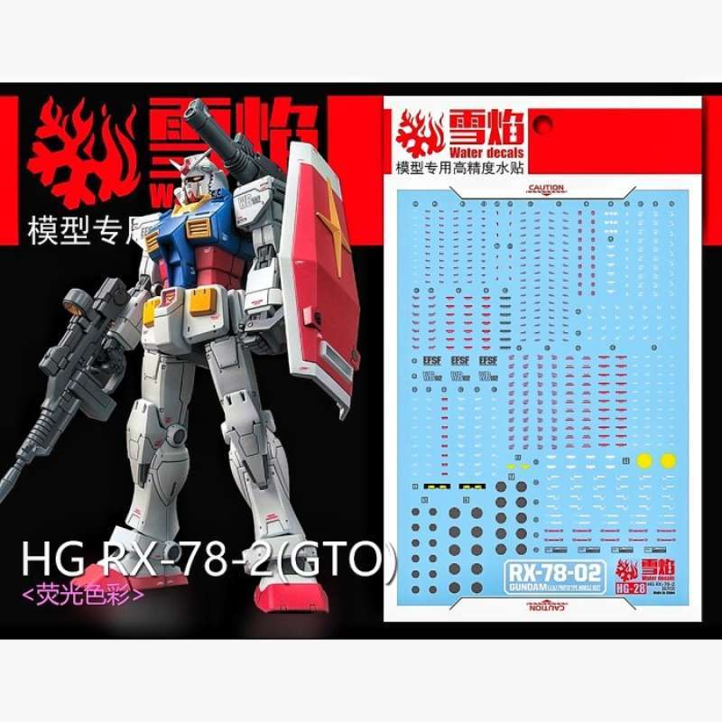 Promo HG GUNDAM THE ORIGIN GUNDAM RX782 WATER DECAL FLAMING SNOW