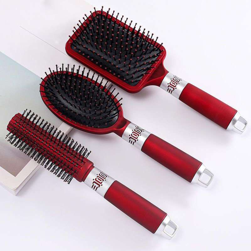 Promo 3x Hair Brush Set with Ball Tip Bristles for Straight Thick Curly