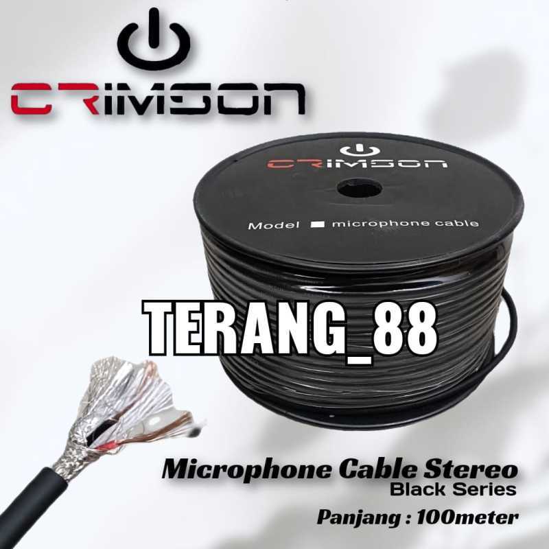 Jual KABEL MICROPHONE / MICROPHONE CABLE STEREO CRIMSON BLACK 1 ROLL