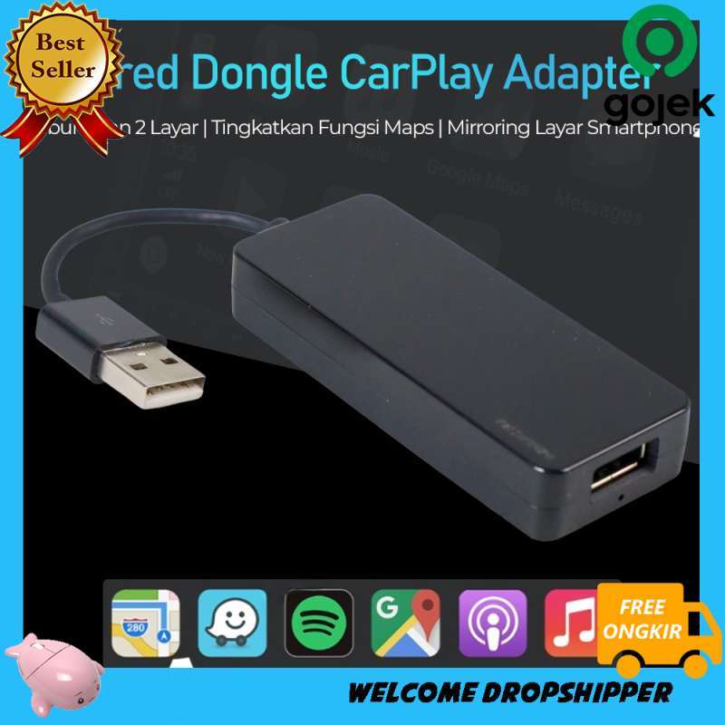 Jual Carlinkit Wired Dongle CarPlay Adapter Head Unit USB Plug CPC200 di Seller YourFavProduct