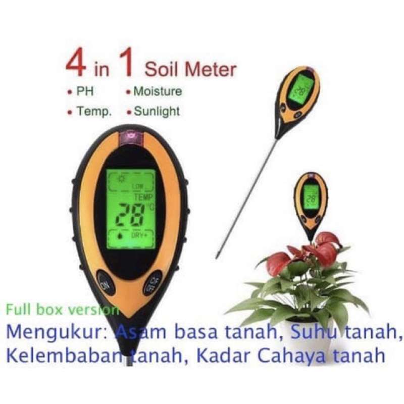 Jual PH Meter Tanah Digital 4 in 1 / Soil Analyzer (PH, Moisture, Light, Temperature) di Seller
