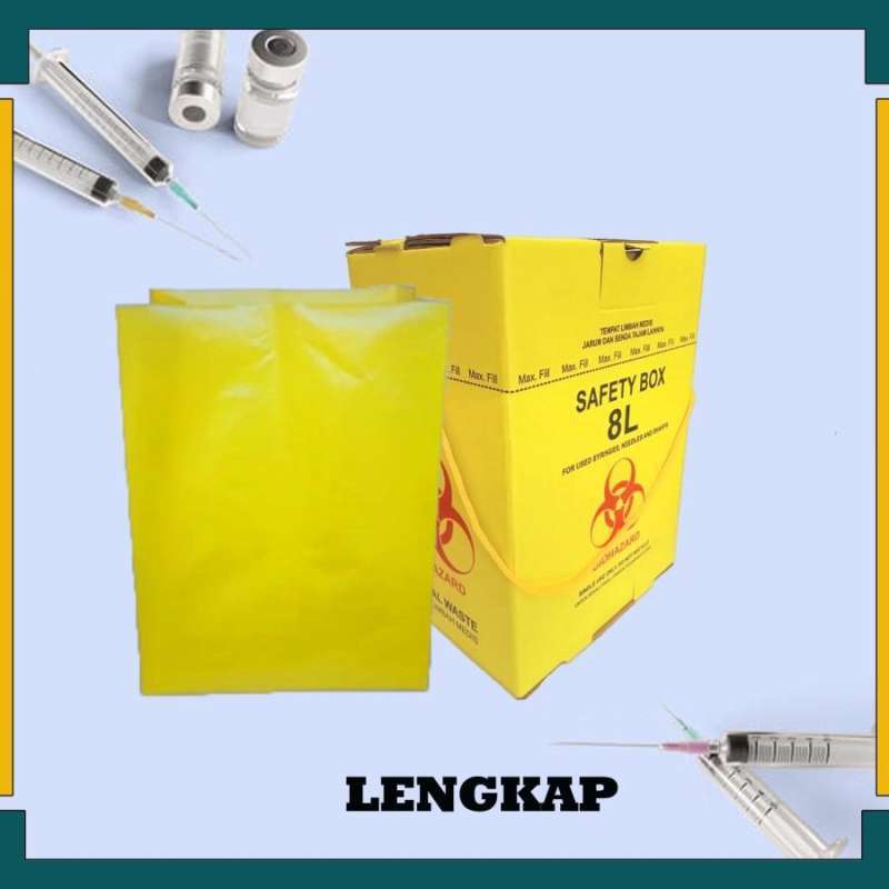 Jual Safety Box 8L / Biohazard / Tempat Limbah Jarum Suntik di Seller