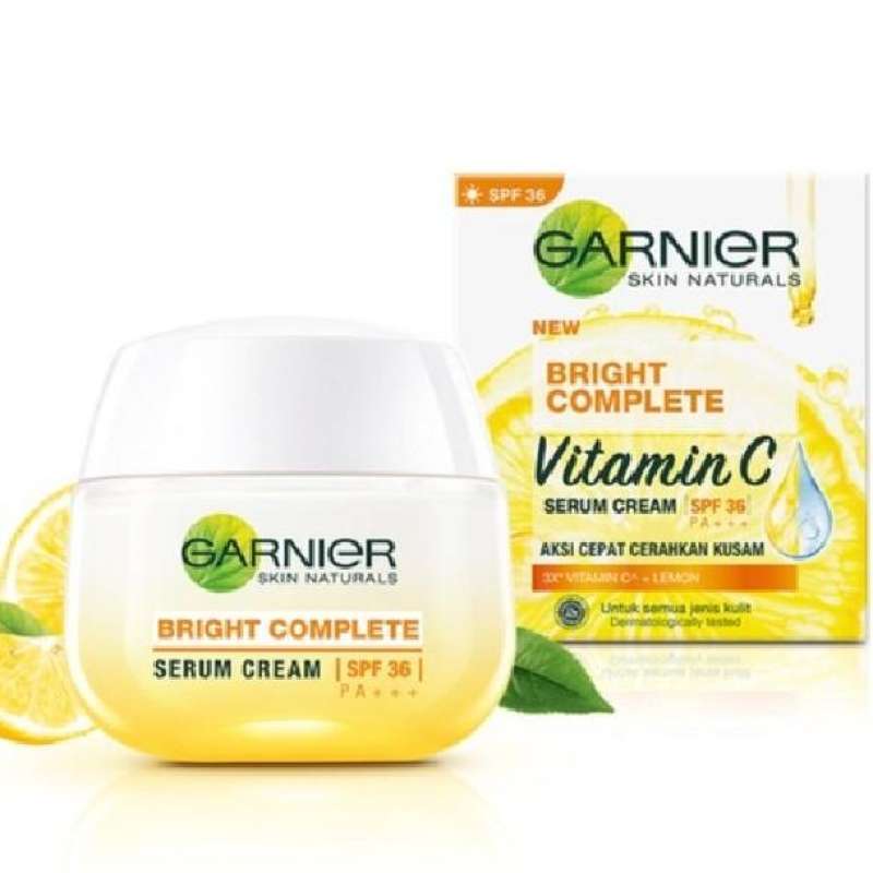 Jual Garnier Bright Complete Vitamin C Serum Cream SPF 36 PA+++ / Day
