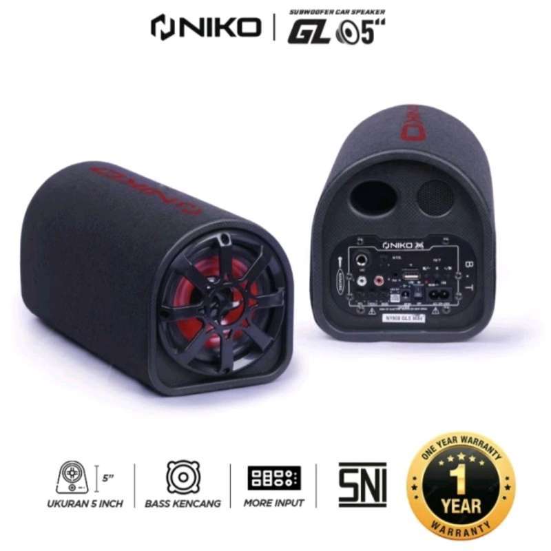 Jual NIKO GL5 Speaker Subwoofer Tabung Mobil 5 inch 30 Watt Bluetooth