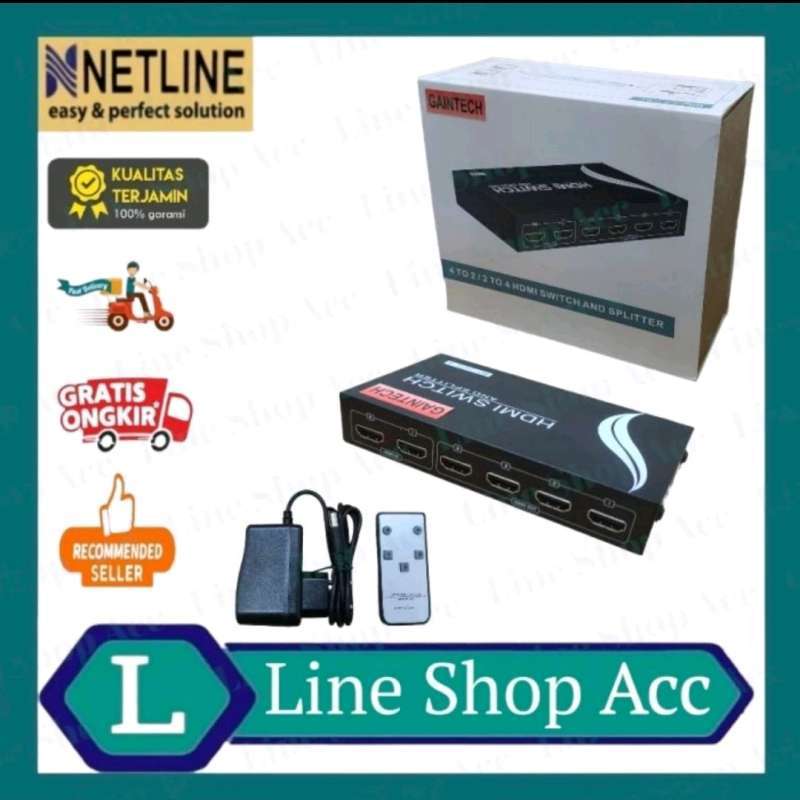 Jual HDMI Switch And Splitter 2 in 4 out GAINTECH di Seller Line Shop Acc Mangga Dua Selatan