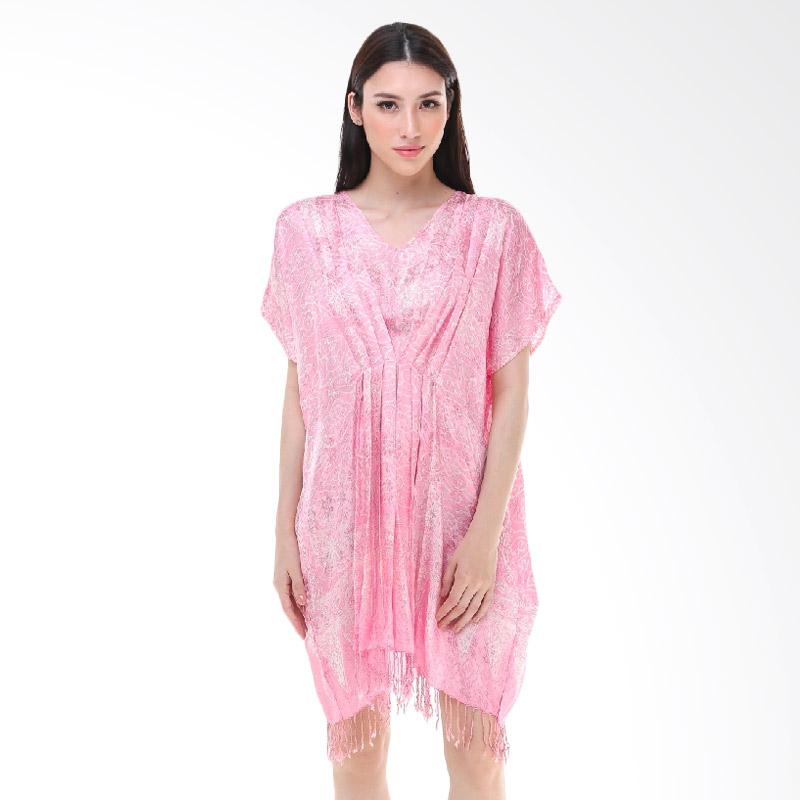 Jual Anakara Staco Kaftan Pink Flowers Midi Dress Online