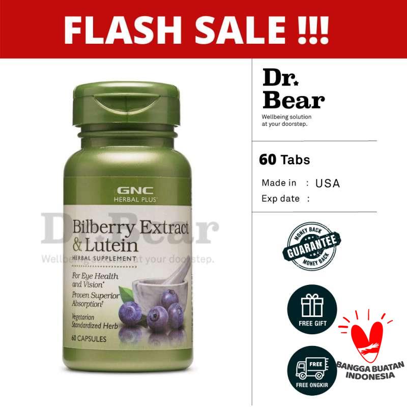 Promo GNC Herbal Plus Bilberry Extract with Lutein 60 Caps Diskon 16