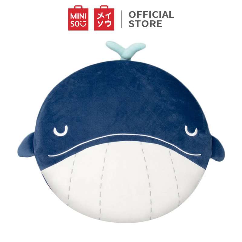 Jual Miniso Official Ocean Series Whale Flat Plush Toy Dark Blue di