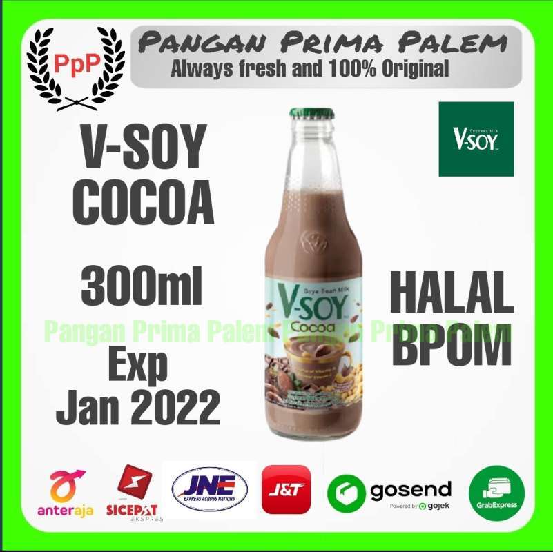 Jual VSoy Soy Milk Cocoa Botol 300ml Vsoy Susu Kedelai Soya Coklat di