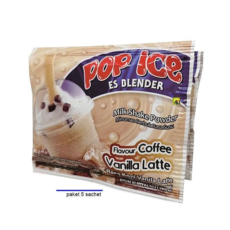 Promo POP ICE Milk Shake Powder Rasa COFFEE VANILLA LATTE PAKET 5