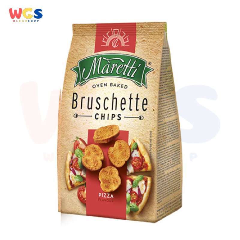 BRUSCHETTE MARETTI Pizza Flavor Oven Baked Bread Bites Snacks – 70g (2.5oz) – 4 Pack