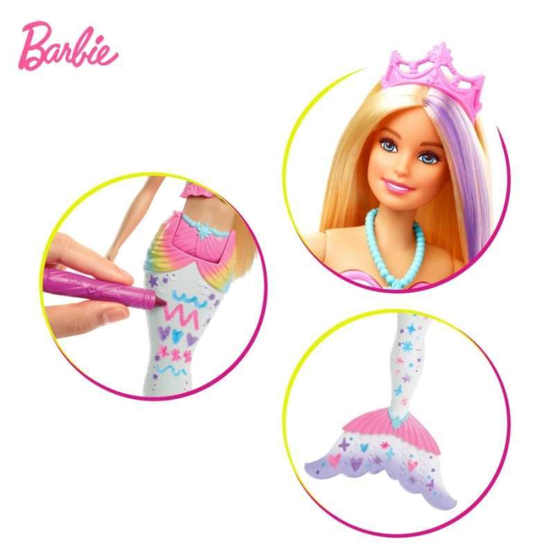 Jual Barbie Dreamtopia Color Magic Mermaid Doll Mainan Boneka Anak Di