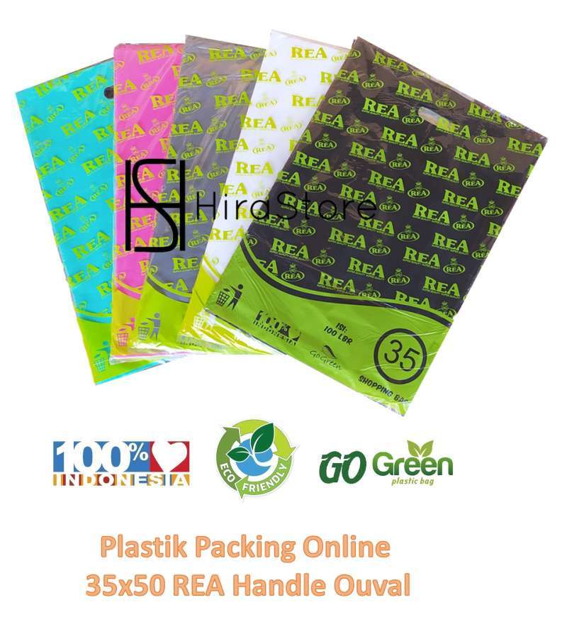 kantong plastik hd plong 20x30 isi 100 lembar merk rea packing online shop handle oval