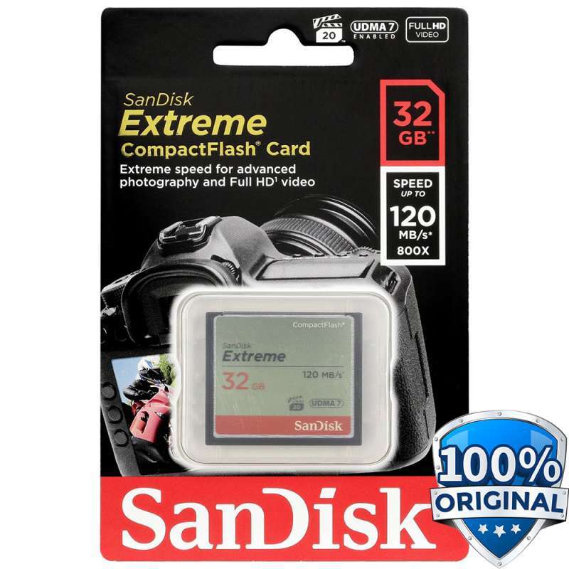 Jual SanDisk Extreme Compact Flash Card VGP20 (120MBs) 32GB SDCFXSB