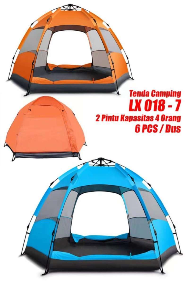 Promo Tenda Kemping camping KEMAH MUAT 4 orang TAHAN AIR LIPAT PORTABEL