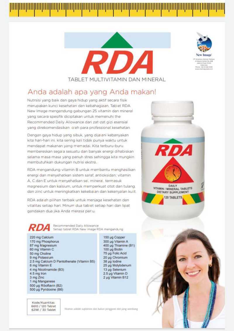 Multivitamin Rda Jual Rda Multivitamin Dan Mineral 120 Tablet By New Image-suplemen ...