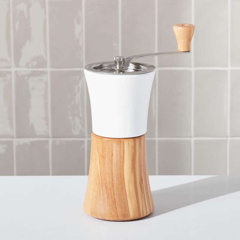 Jual Hario Ceramic Coffee Mill Olive Wood Hand Grinder di Seller