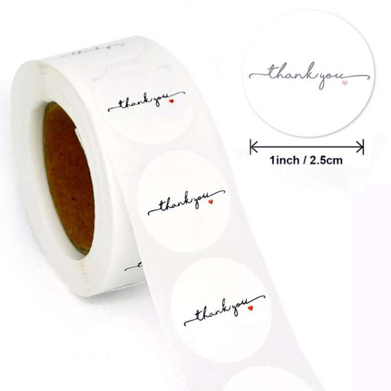 Promo Sticker Label 1 inch Thank You Stiker Tag Segel Amplop 2,5 cm (1 ...